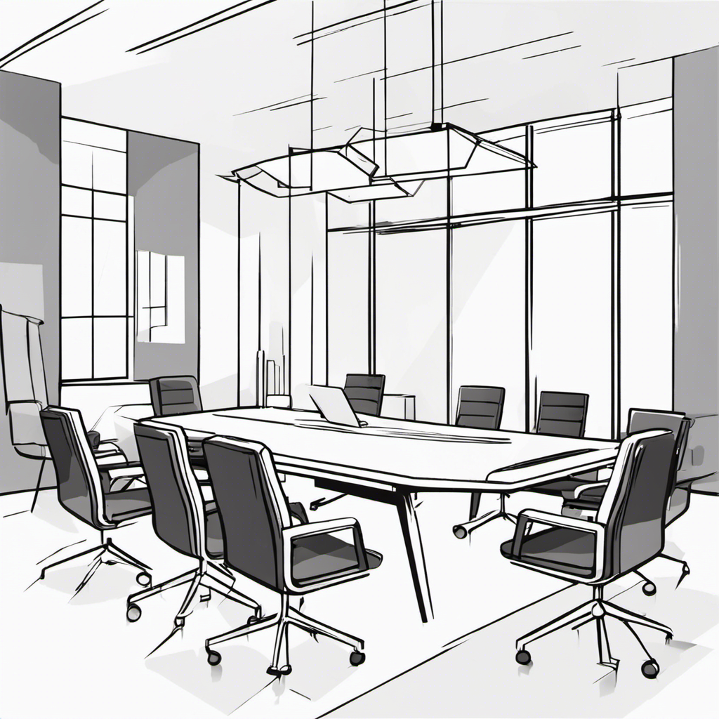 a drawing of a conference room meetings agenda