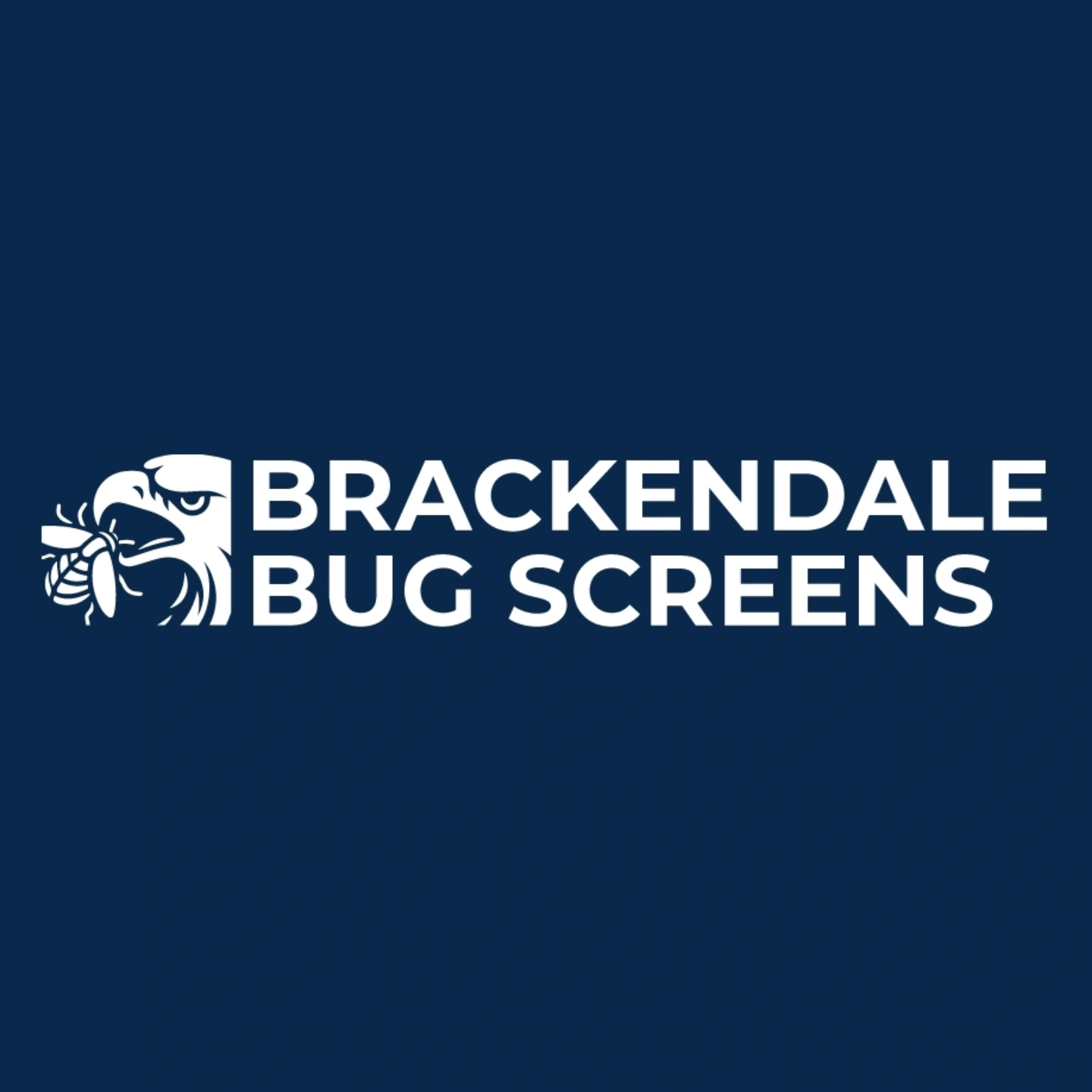 a logo on a blue background Brackendale Bug Screens