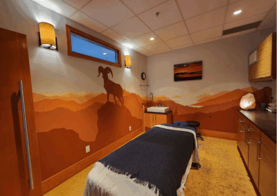 Modern Bedroom Interior Styling with Mountain landscape mural